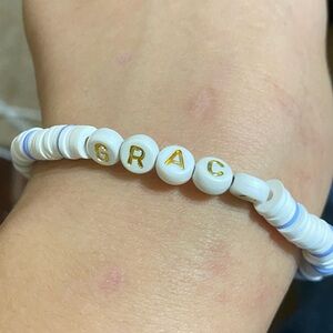 White clay bead bracelet